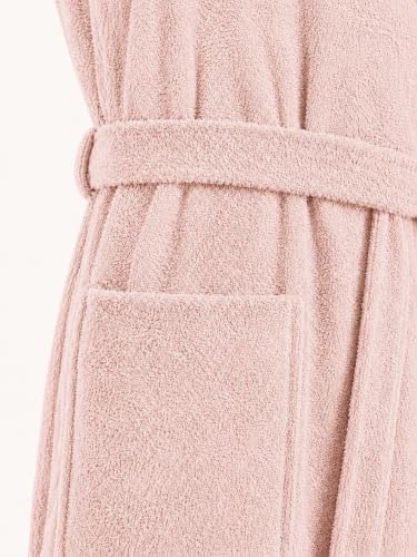 Image of RANGOLI Royal Bamboo Premium Bathrobe For Women | Ultra Soft Bamboo Yarn Lightweight Bathing Robes | 460 GSM Highly Absorbent & Quick Drying Luxurious Bath Gown | Knee Length Bath Robe - Peach