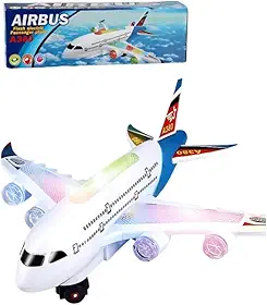 Avião Boing Brinquedo Jumbo Com Som Luz Bate e Volta
