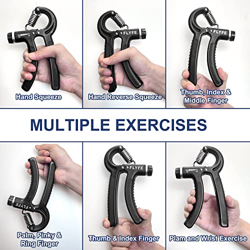 Flyfe Grip Strength Trainer 2 Pack 11-132 Lbs, Hand Grip Exerciser Strengthener With Adjustable Resistance, Forearm Strengthener, Hand Exerciser For Muscle Building And Injury Recover #TOP1