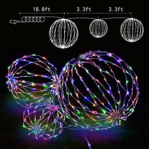 Covfever 3 Pack Christmas Led Light Ball, Large 25 Inch Collapsible Lighted Balls Christmas Decoration Indoor/Outdoor Hanging For Party, Lawn, Yard, Patheway, Tree Patriotic Decor #TOP2