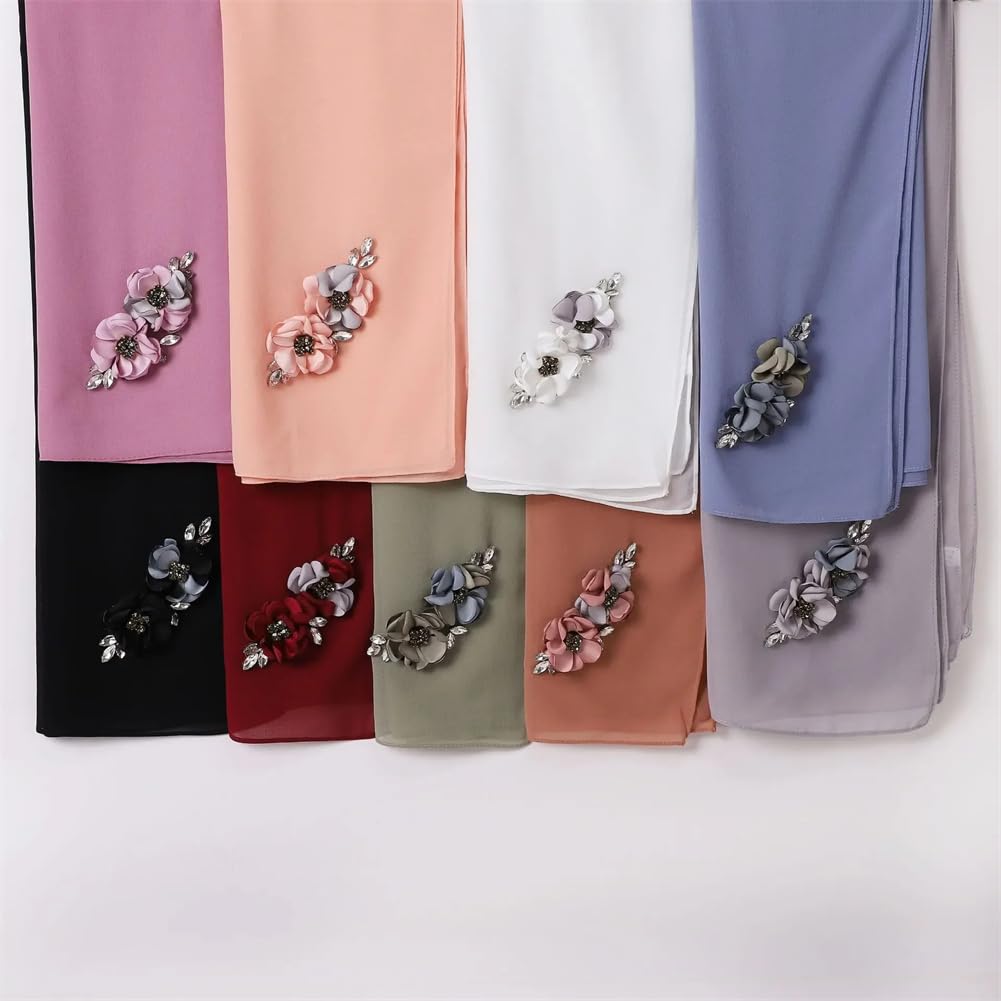 Pañuelo Largo para Mujer, Hijab musulmán, Turbante, Velo islámico, Chal, Bandana, Diadema (Talla única)