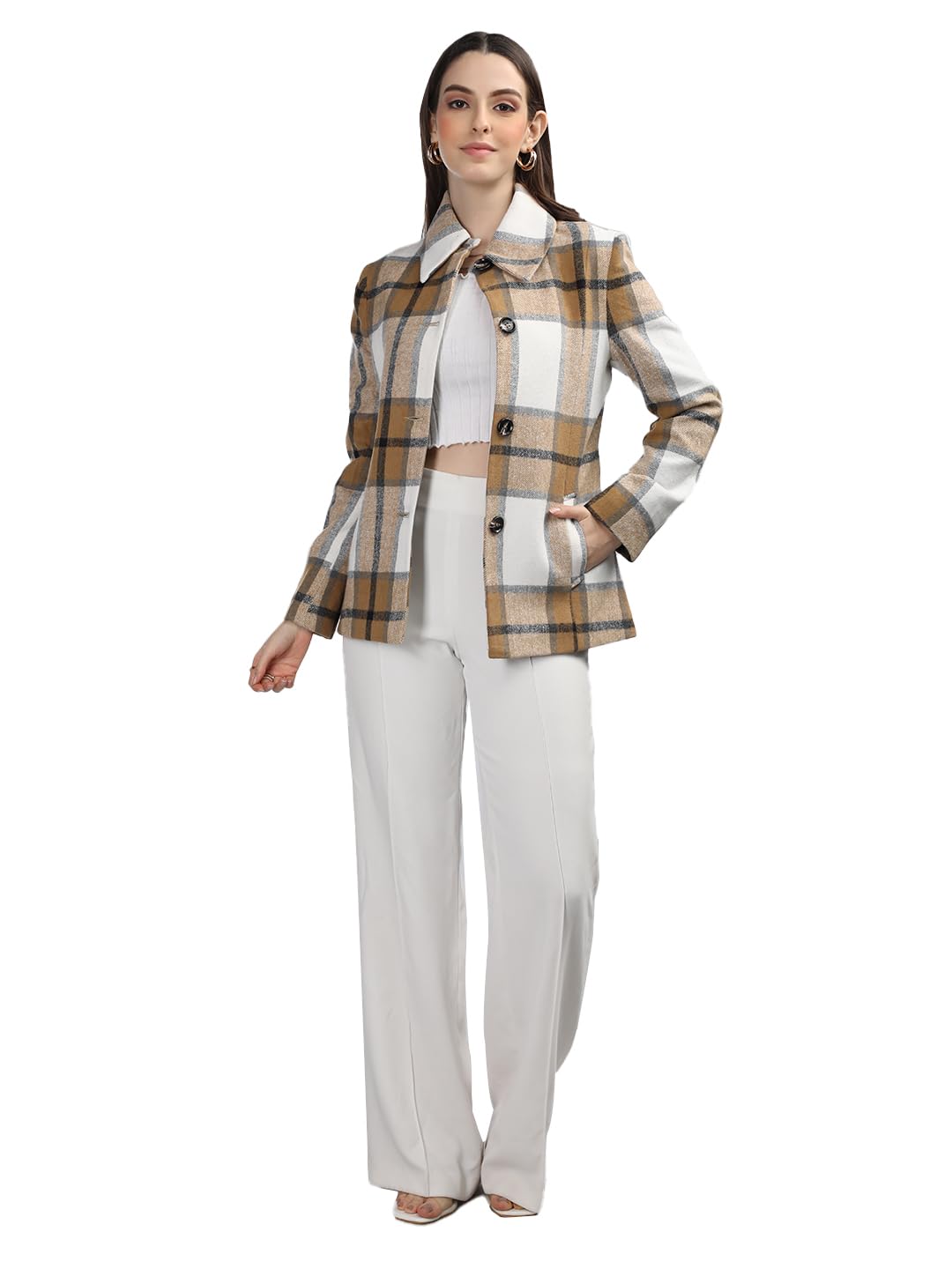 CHKOKKOWinter Wear Single Breasted Stylish Coat Blazer for Women