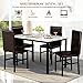 AWQM 5 Piece Dinning Table Sets for 4, Marble Kitchen Table and Chairs for 4,Dining Room Table Set with PU Leather Chairs,Faux Marble Dining Set for Small Spaces,Living Room,White+Brown