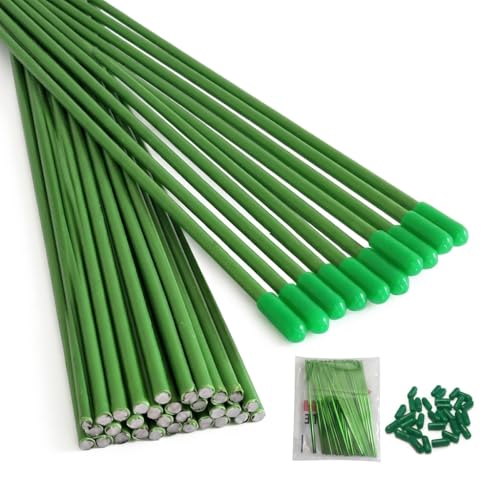 JISADER Tutores para Plantas Trepadoras, Varillas Soporte para, Estacas Metal con Revestimiento Plástico, Jardín