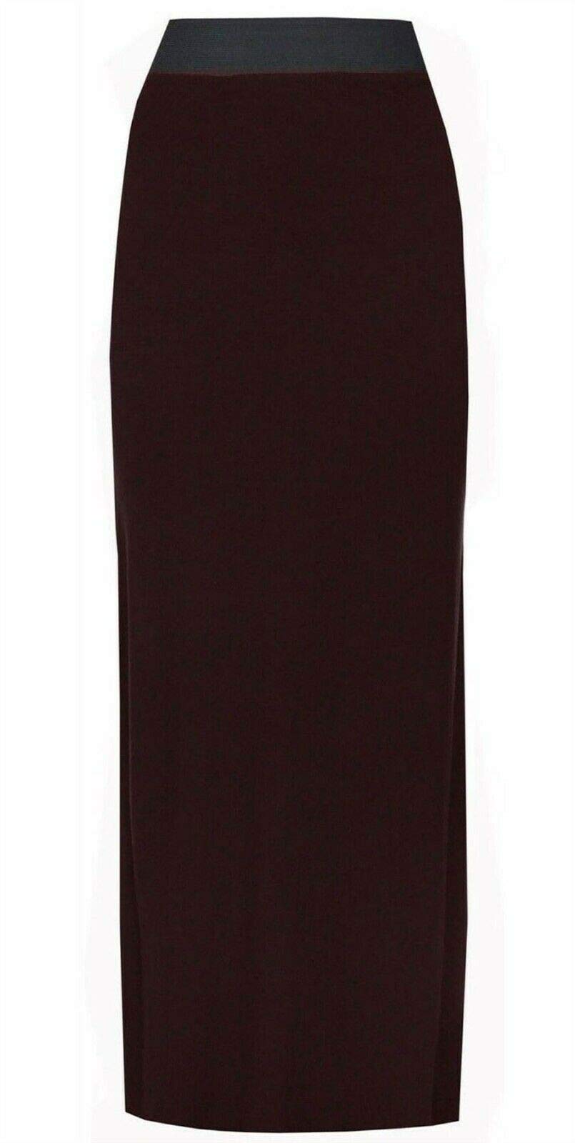Fairy Trendz Ltd Women's Brown Plain Long Elasticated Gypsy Skirt Fancy Printed Jersey Maxi Skirt ( Uk 8-10)