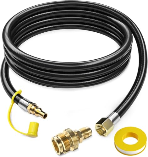 12 FT Propane Quick Connect Hose for RV to Gas Grill, Propane Quick Connect Fittings for 1 LB...