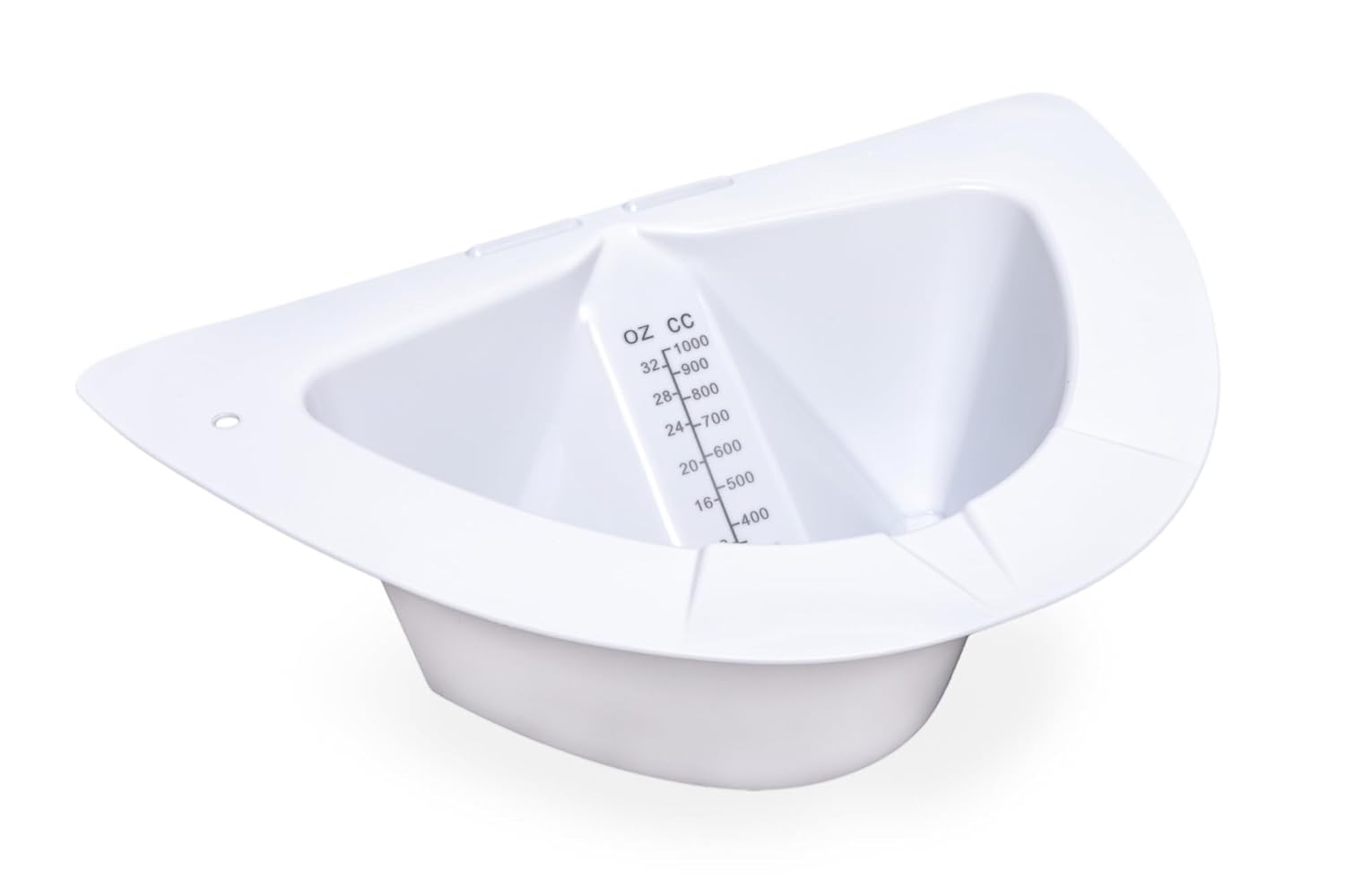 Vakly Graduated Specimen Collector Pan 32 oz – Durable Urine Measuring Toilet Hat with Pour Spout & Flat Bottom for Hospitals, Nursing Homes, Labs & Home Use