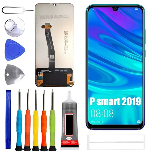 ERYNK Pantalla LCD para Huawei P Smart 2019 (P Smart Plus 2019) Pot-LX1, POT-LX1AF, POT-LX2J [con huellas dactilares] [6,21 pulgadas] Pantalla LCD táctil digitalizador con juego de herramientas