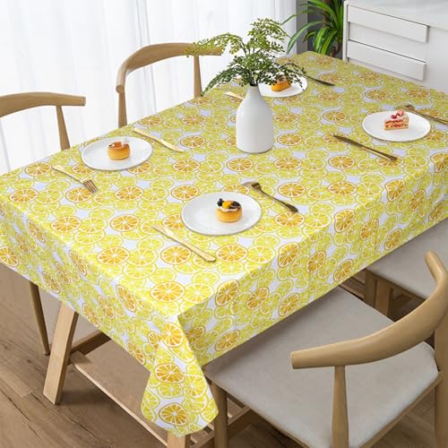 Image of Wings Star Premium Dining Table Cover for 6 to 8 Seater, 60 x 90 inch Size, Waterproof and Dustproof (60x90 inch- 6-8 Seater) Lemons & Orange Design