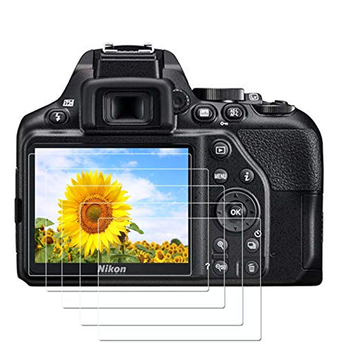 �X�N���[���v���e�N�^�[ Nikon D3500 D3400 D3300 D3200 DSLR �J�����p (5�p�b�N) & �z�b�g�V���[�J�o�[ (3�p�b�N) 9H�d�x�����K���X ���h�~ �w��h�~ �C�A�h�~ �h��