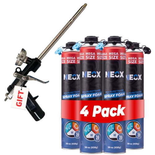 Neox Closed Cell Spray Foam Insulation, 4 x 29.6 Oz High Density Foam