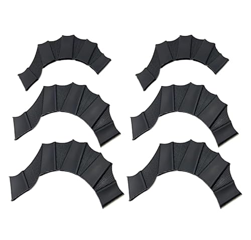 ILIORGOGO 3 Pairs Silicone Swim Gloves - Frog Webbed Hand Paddles for Water Resistance Training | Food Grade Aqua Fitness Gear for Swimming, Surfing & Snorkeling (3 Sizes)