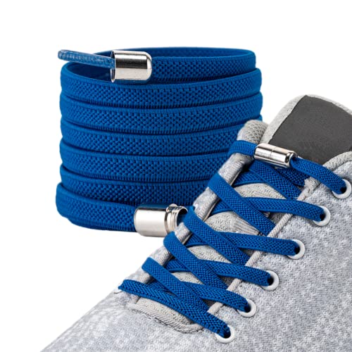 LaceHype - 2 oder 1 Paar Premium Elastische Schnürsenkel mit Metallkapseln ohne binden flach - Set für 1 oder 2 Paar Schuhe - mit Kapseln für Sneaker, Laufschuhe, Sporschuhe
