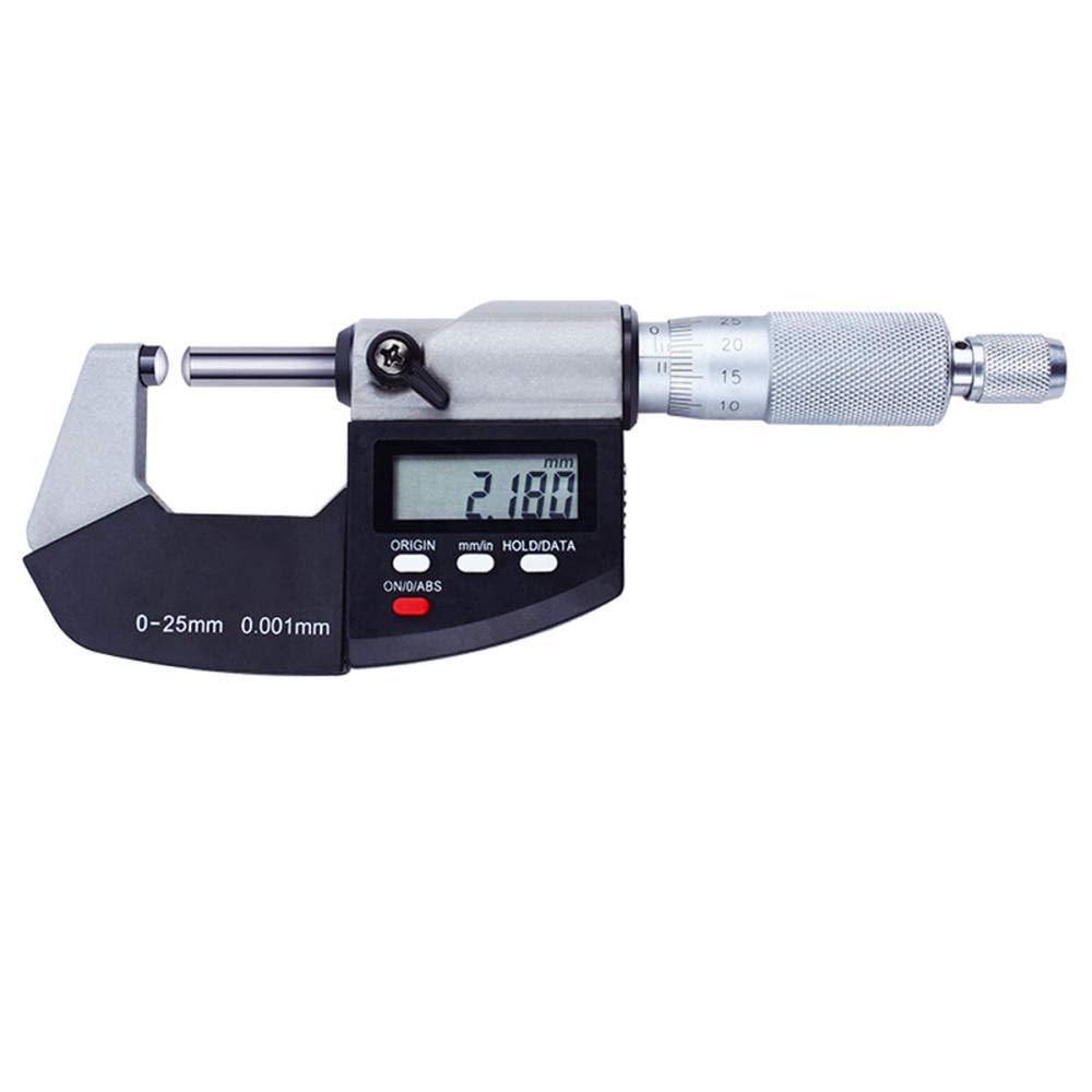 25mm Digital Micrometer Tube Caliper Gauge Dual Ball Anvil Carbide Tip 0-25mm Strumento di misurazione dell'acciaio inossidabile di alta precisione per il diametro esterno del cilindro del tubo di Jew
