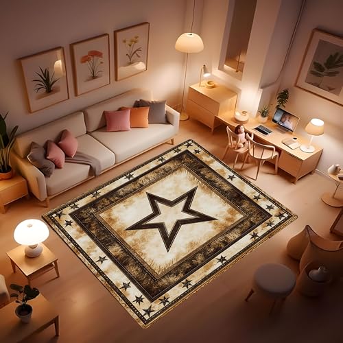 Tapete Vintage Texas Star Área Moderna 24x36 pulg Marrón miniatura 3