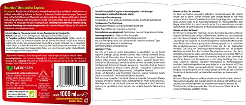 Foto von Roundup Unkrautfrei Express, 1 Liter Sprühflasche, Unkrautvernichter, zur Bekämpfung von Unkräutern, Gräsern und Moos