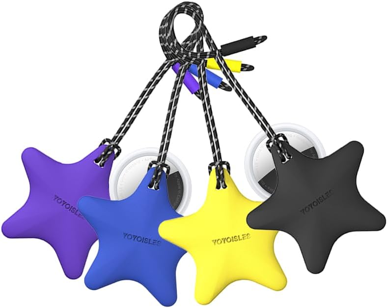 Star-Shaped AirTag Case Holder with Strap, 4 Colors Available