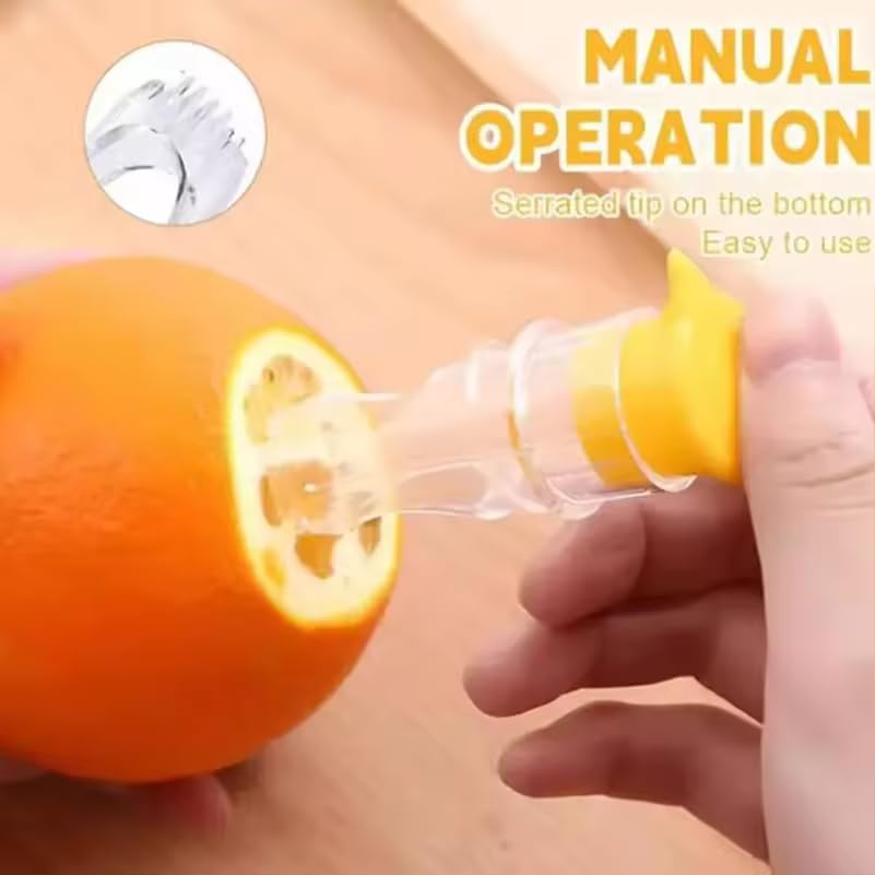 Exprimidor de limón, 2 unidades, extractor manual de jugo de lima transparente con tapa con filtro integrado, prensa portátil compacta de plástico naranja cítricos para cócteles, prensa de limón de 6