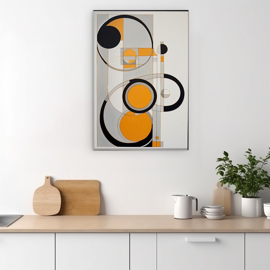 Canvas for Living room. Geometric Vibrance: Dynamic Shapes and Bold Colors Unleash Energy on Canvas, 27 x 18 inch Canvas Wall Art - Contemporary Masterpieces - Modern Home Decor