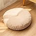 SWECOMZE Coussin de sol rond Tatami - Pour salon, jardin, salle à manger - Beige - Diamètre : 42 cm