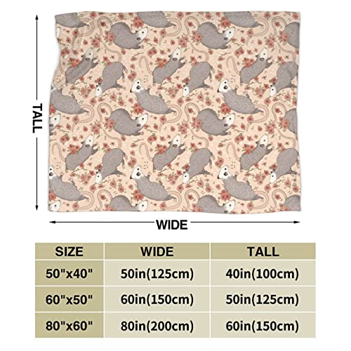 Possums Throw Blankets Flannel Fleece Blanket 60"X50" For Bedding,Couch,Sofa,Bed,Warm Throw Blanket For Kids Room A Great Gift Decorations #TOP2