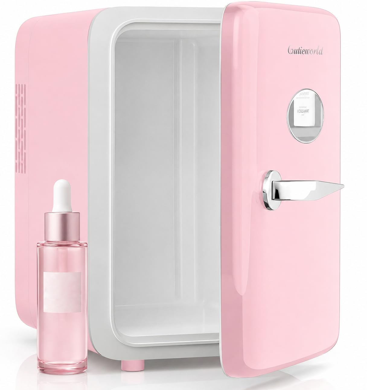 Photo 1 of CUTIEWORLD 4L Skincare Fridge, Mini Makeup Fridge for Cosmetics, Candy Pink