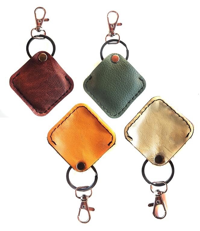Chalk Factory Airtag/Jiotag Case Keychain, Genuine Leather Tag Holder ...