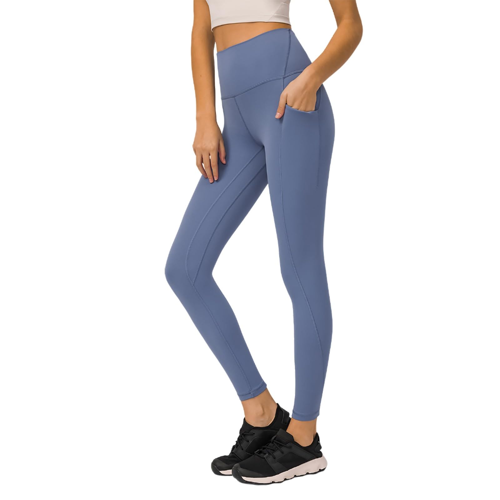 Generico Completo Pilates Donna Leggins Sportivi Yoga Scrunch Pantalone Senza Cuciture Leggings Cotone Lunghi Pantaloni 3/4 Vita Alta Palestra