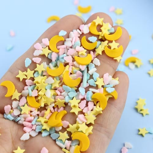 Image of 4 Bags Colorful Nail Charms 3D Mini Floral Star Moon Strawberry Cloud Shell Charms for Nails Design Nail Slices DIY Nail Art Decoration for Women Girls Nails Art Supplies Accessories
