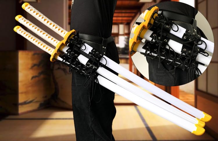 Ceinture Porte-épée Katana En Cuir PU - Longueur 110 Cm, Avec Fourreau Ajustable - Pour Cosplay, Samouraï, Fêtes Médiévales, Halloween