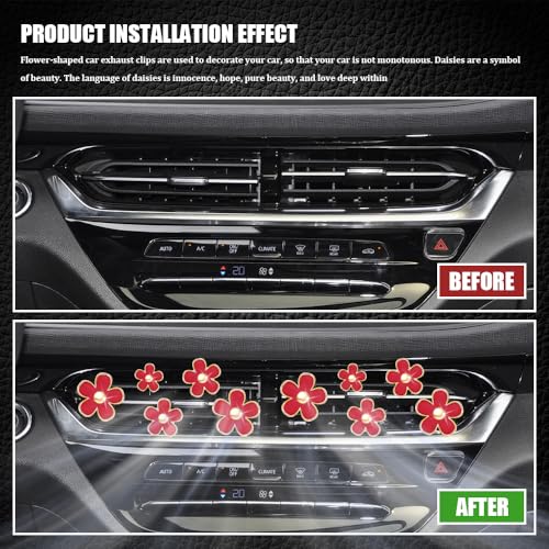 Image of 8PCS Daisy Flower Air Vent Clip Accessories, Air Conditioning Outlet Clip, Car Air Freshener Dashboard Accessories Charm, Auto Decorations Interior Universal Car Fresheners for Women