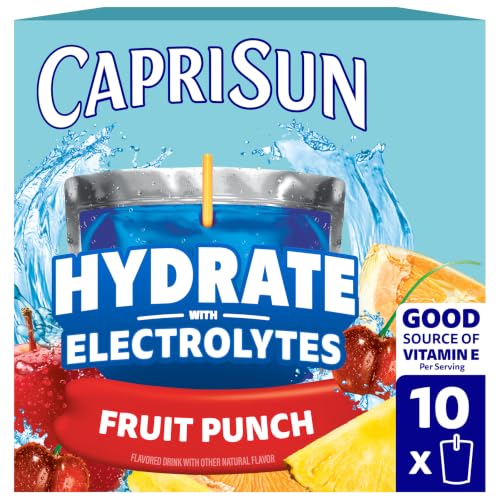 Capri Sun Hydrate Electrolytes Drink, 10 Pouches, Fruit Punch, 6 oz - image 1