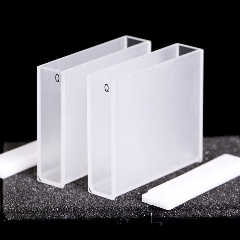 2 cubetas de cuarzo con tapa - 50 mm de longitud de trayectoria JGS1 for espectrofotómetro - Equipo de laboratorio de alta precisión(Frit sintering)