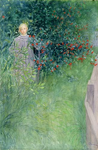 Portrait d'art Carl Larsson haie d'aubépine affiche toile grand format 60x90