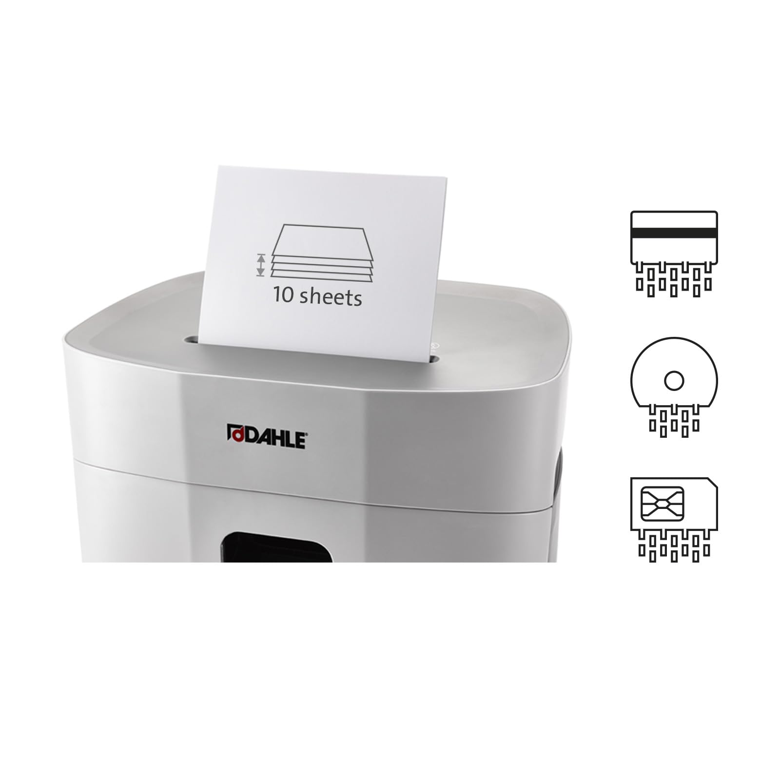 Dahle PaperSAFE PS 420 niszczarka dokumentów (10 arkuszy, poziom bezpieczeństwa P5, mikrocięcie, nie zawiera oleju i konserwacji, 25 litrów), szara