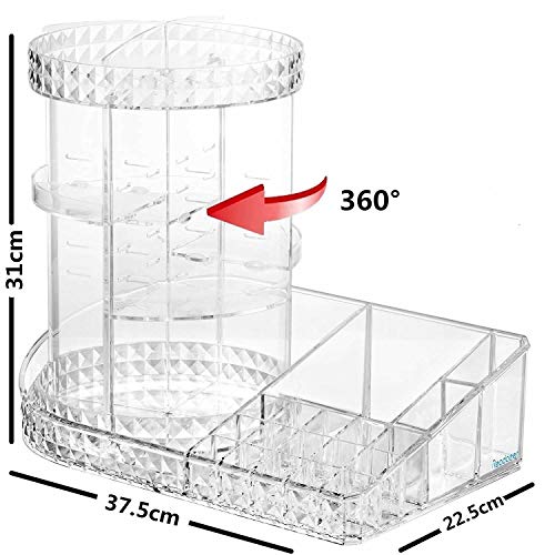 Organizador de Maquiagem Giratório em Acrílico com Base CBRN10707