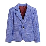 Boys Fashion Blazers Casual Jackets Coat for Kids School Party Outdoor Blue 9-10Years