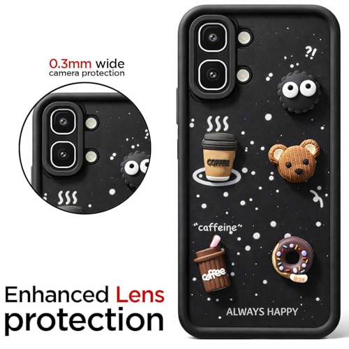 Image of Bintage Cute Fun Taddy| 3D Ball Bear| Donut| Coffee Rubber Case Full Body & Camera Protection Back Cover Compatible for Tecno Spark Go 3 4G - Black
