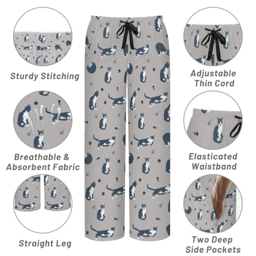 Pajama Shorts for Men,Men's Pajama Bottoms Lounge Pants Sleepwear PJs Bottom with Pockets Drawstring,S3