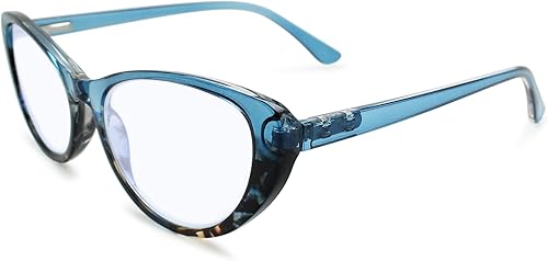 Miniatura 2 de Gafas de lectura azules con purpurina de dos tonos ojo de gato para mujer, para lucir a la moda con alta visión, resistentes gafas de lectura para