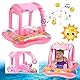 Baby Schwimmring mit Sonnendach,Schwimmreifen mit Sonnenschutz,Schwimmhilfe, Schwimmtrainer mit Dach,Schwimmsitz, Swimming Float, Schwimmen Pool, Liegend (Farbe1/1PCS)