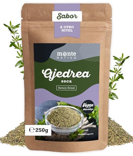 Monte Nativo - Ajedrea seca (250 g), ajedrea aromática cortada, secado natural, aromática, ideal para cocinar y sazonar, sabor intenso