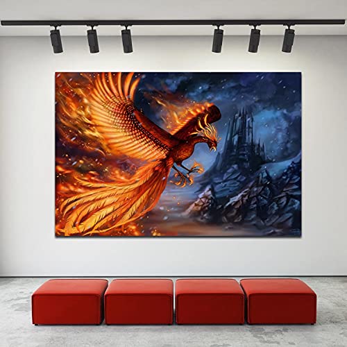 Kit Peinture Diamant Phénix Enflammé 80x220cm Idée Cadeau Artistique pour Adulte