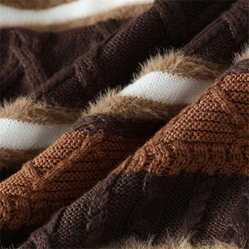 Men Clothing Thick Warm Harajuku Knitted Sweater Pullover Loose O-Neck Sweaters3