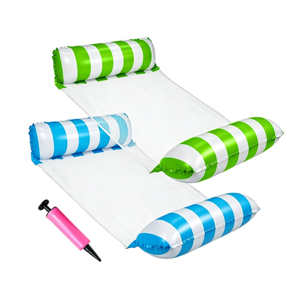 XL 2 Pack Inflatable Pool Floats, 4 IN 1 Inflatable Pool Water Hammock, Swimming Inflatable Pool Floats Hammock for Adults, Pool Inflatable for Party Summer Water Beach