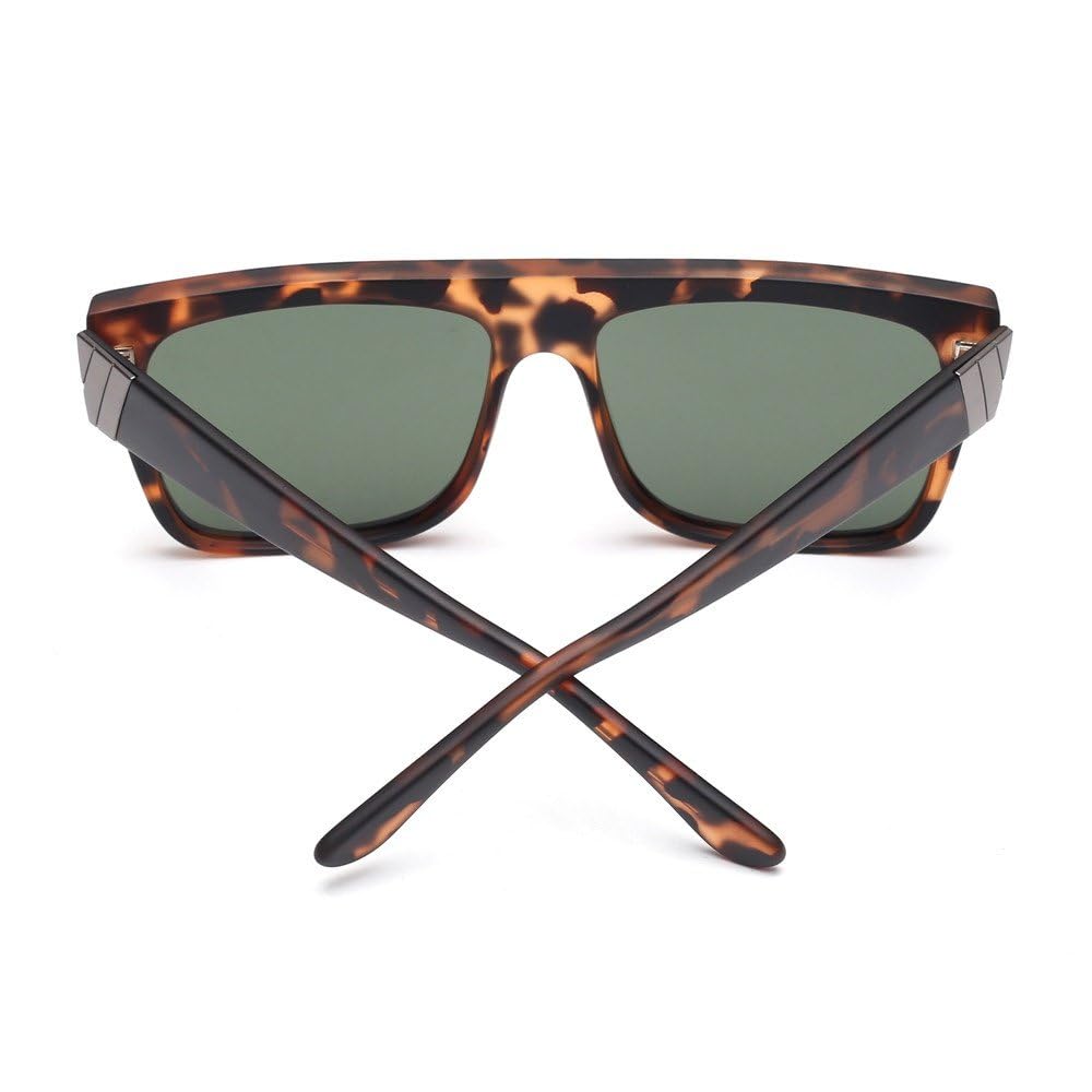 Gafas de sol cuadradas polarizadas grandes con montura de acetato para hombre y mujer, parte superior plana, UV400
