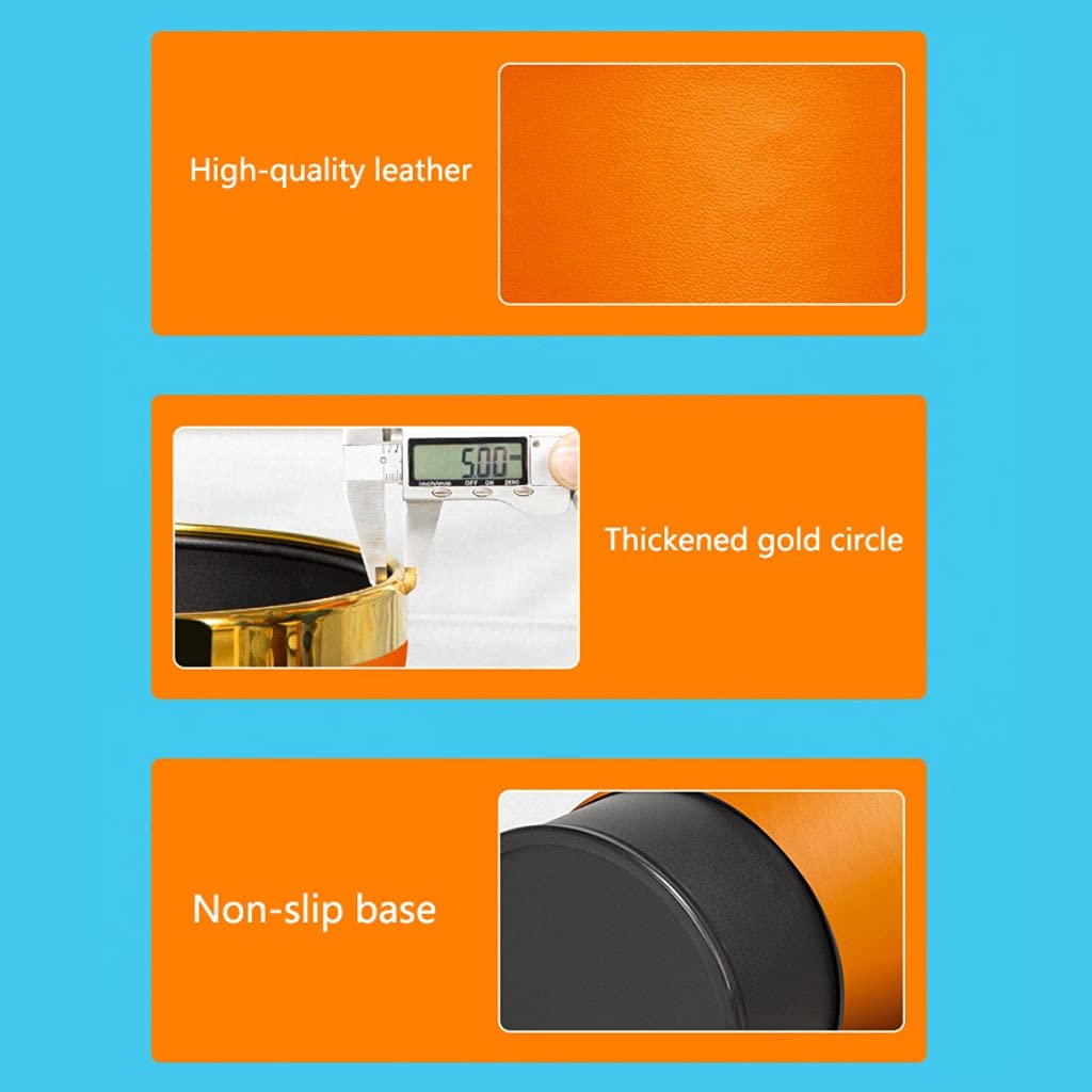 Abfallbehälter Büro Doppelschicht Mülleimer Kann vibrierende orange High-Grade-Runde Kein Deckel Mülleimer Dose Schlafzimmer Wohnzimmer Küche Abfall Papierkorb Mülleimer (Size : Large)