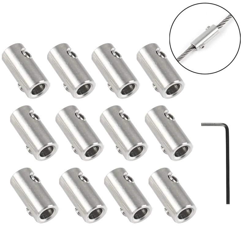 DollaTek 5Pcs Morsetti per Cavi a Croce in Acciaio Inossidabile Morsetti a Croce per funi Metalliche T316 Clip a Croce per Traliccio Marino a Fune Marina - 3mm