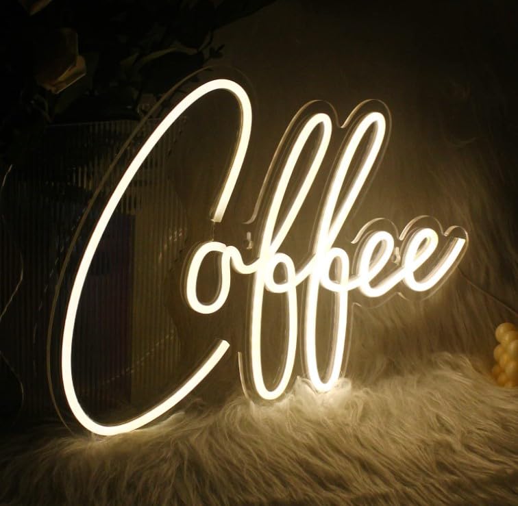 Wall Mitra Coffee Neon Signs for Wall Decor Led Lights for Coffee Bar Led Sign Room Decor for Living Room Cafe Shop Led Art Wall Decorative Lights(12x8) warm white-image-22