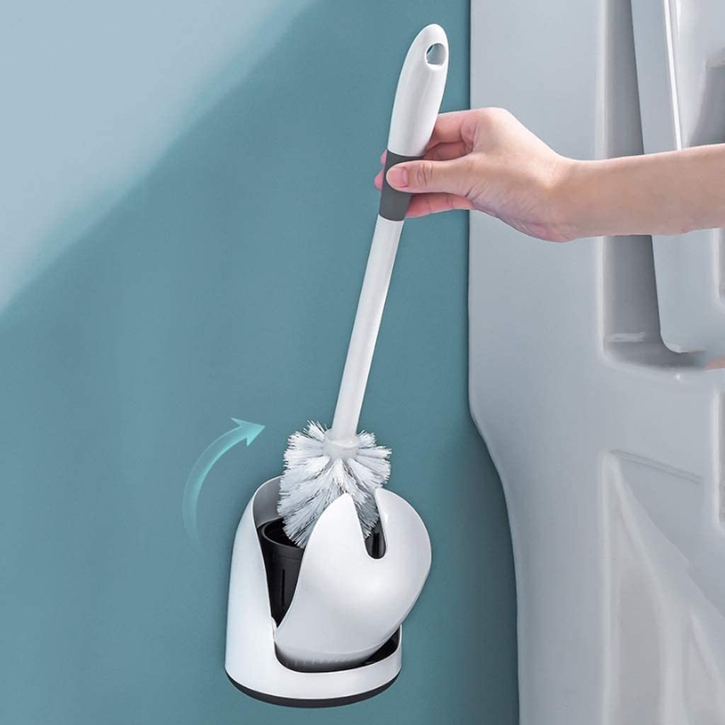 Escobilla WC Escobillas Y Soportes Para Inodoro Montados En La Pared Juego De Escobillas De Inodoro De Plástico Montado En La Pared Escobilla De Inodoro De Baño Escobilla De Baño De Mango Largo Escobi